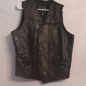 Maxam Black Leather Vest for Men Size Xl Lambskin